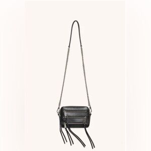 Rebecca Minkoff Black Leather 4 Zip Moto Camera Bag